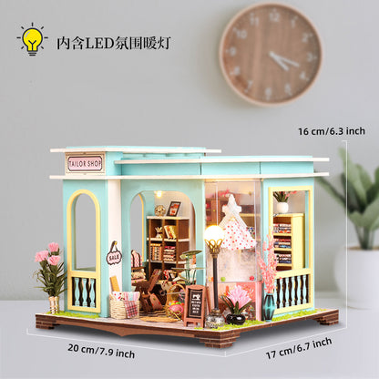 DIY Mini House Tailor Shop Model Toy