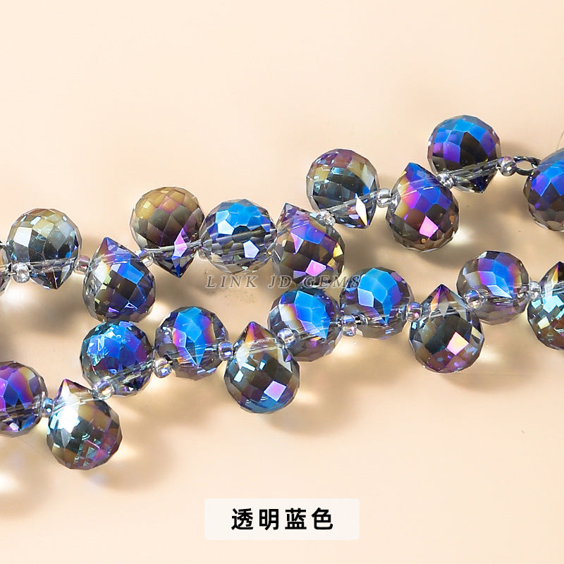 8-10Mm colorful faceted crystal droplet-shaped loose beads