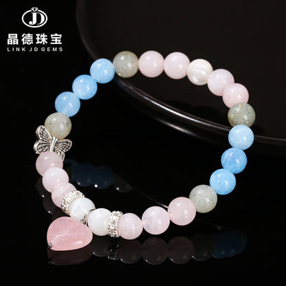 Natural powder crystal blue chalcedony bracelet