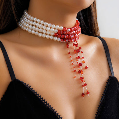 Halloween personality beaded choker