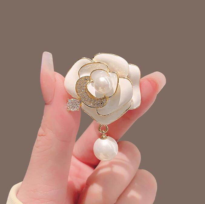 Camellia Pearl Brooch