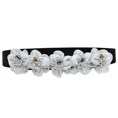 Thin belt waist flower waist girl