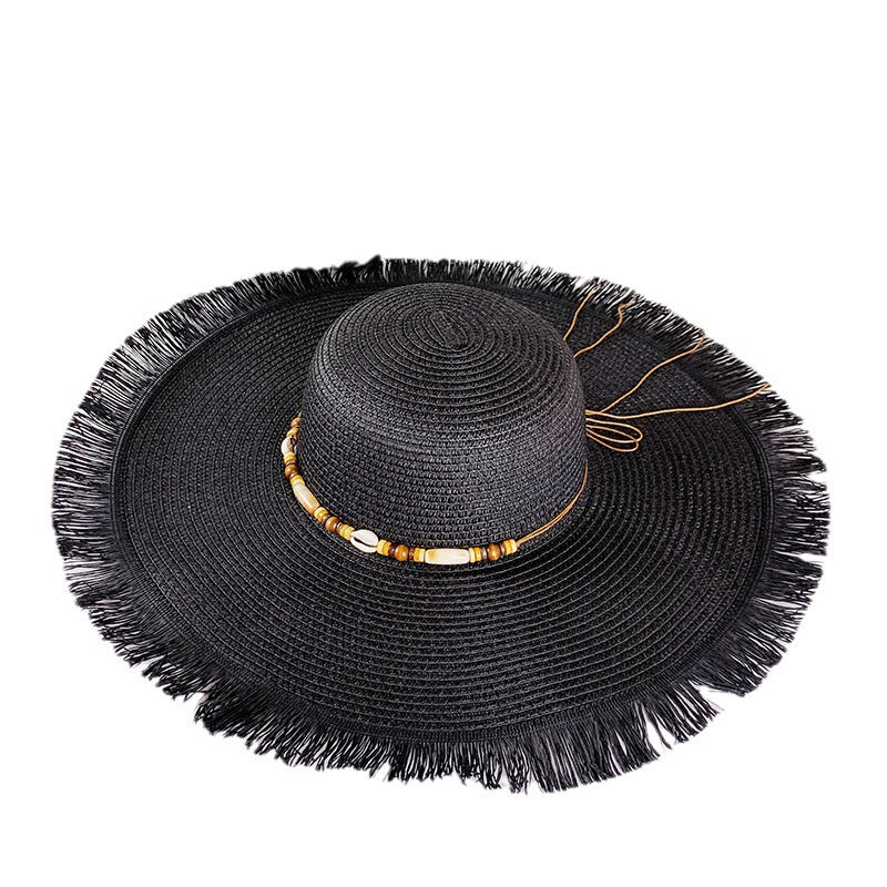 Sombrero de paja de ala ancha con protección UV para el verano Nuevo sombrero para el sol 