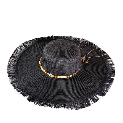 Sombrero de paja de ala ancha con protección UV para el verano Nuevo sombrero para el sol 