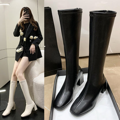 Square Heel Temperament Boots Woman