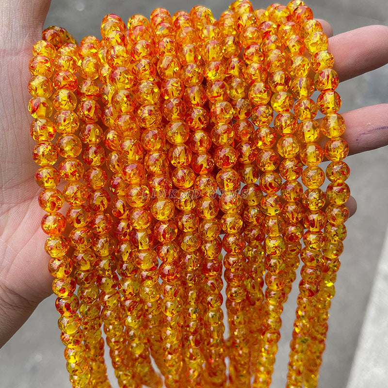 Synthetic popping amber round beads loose beads