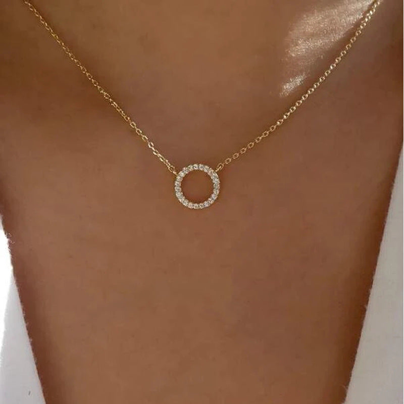 Simple diamond hoop necklace