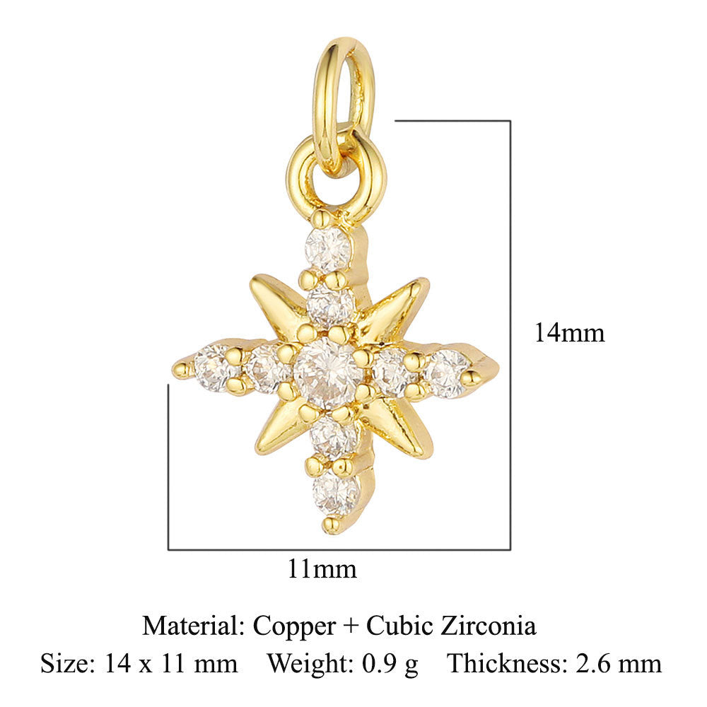 Zircon Sun Star Moon Bee Butterfly Pendant