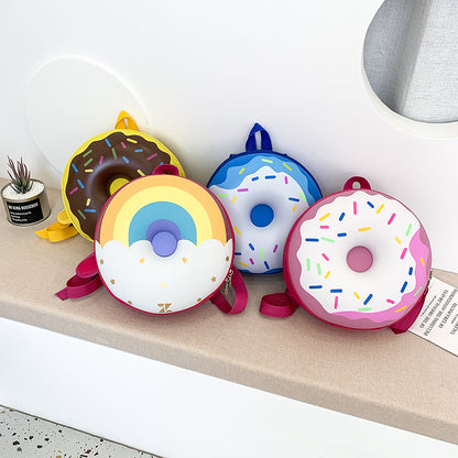 Donut eggshell bag kindergarten baby rainbow school bag