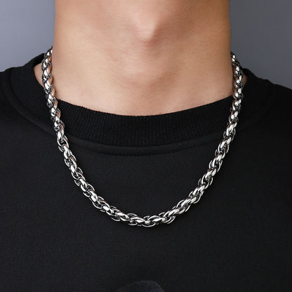 Hip Hop Cuban Chain Necklace Stainless Steel Keel Ring