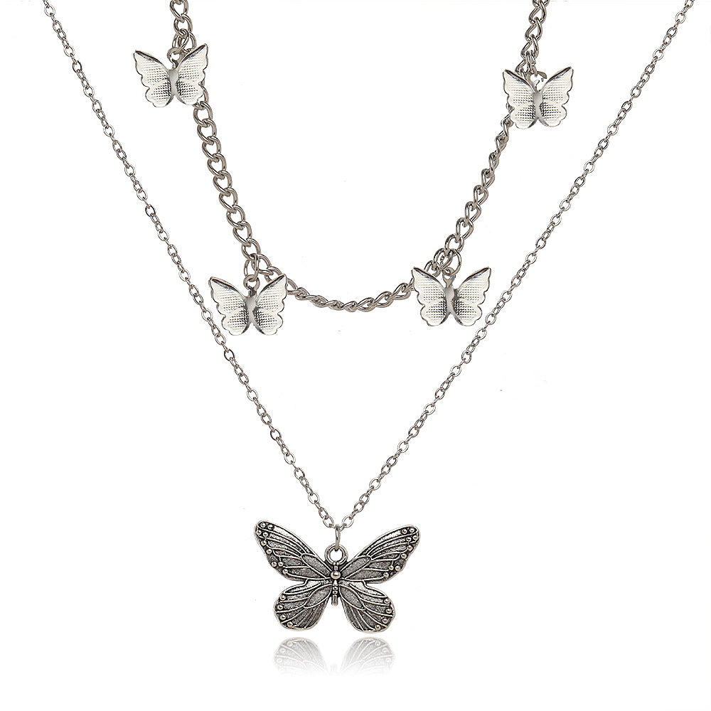 Hip Hop Necklace Butterfly Pendant Necklace