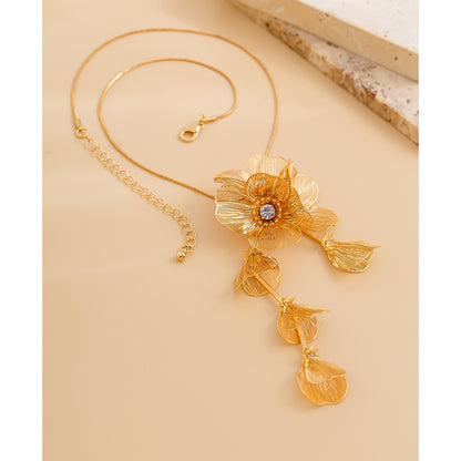 Flower Versatile Lock Necklace, Earrings