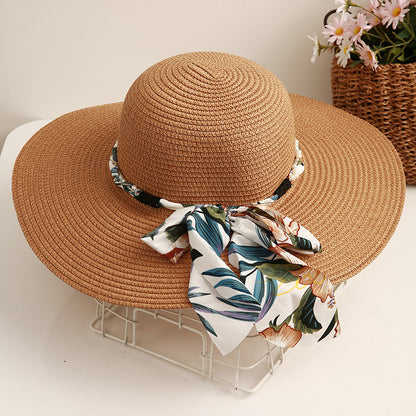 Sun Hat Women Summer Travel Wide Brim UV Beach Vacation Fashion Versatile