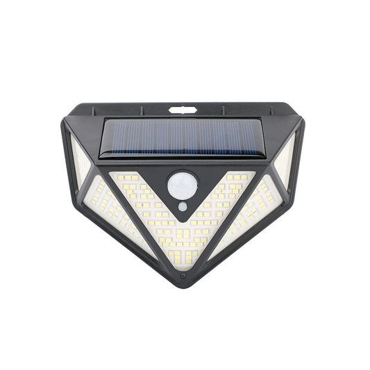 Five-Sided 166-LED Solar Motion Sensor Wall Light