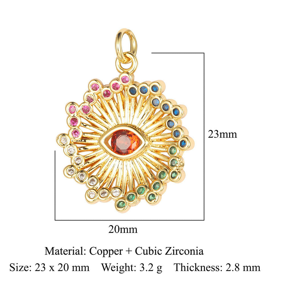 Evil Eye Copper Zircon Pendant