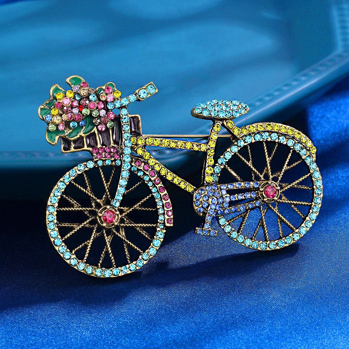 Bicycle diamond brooch