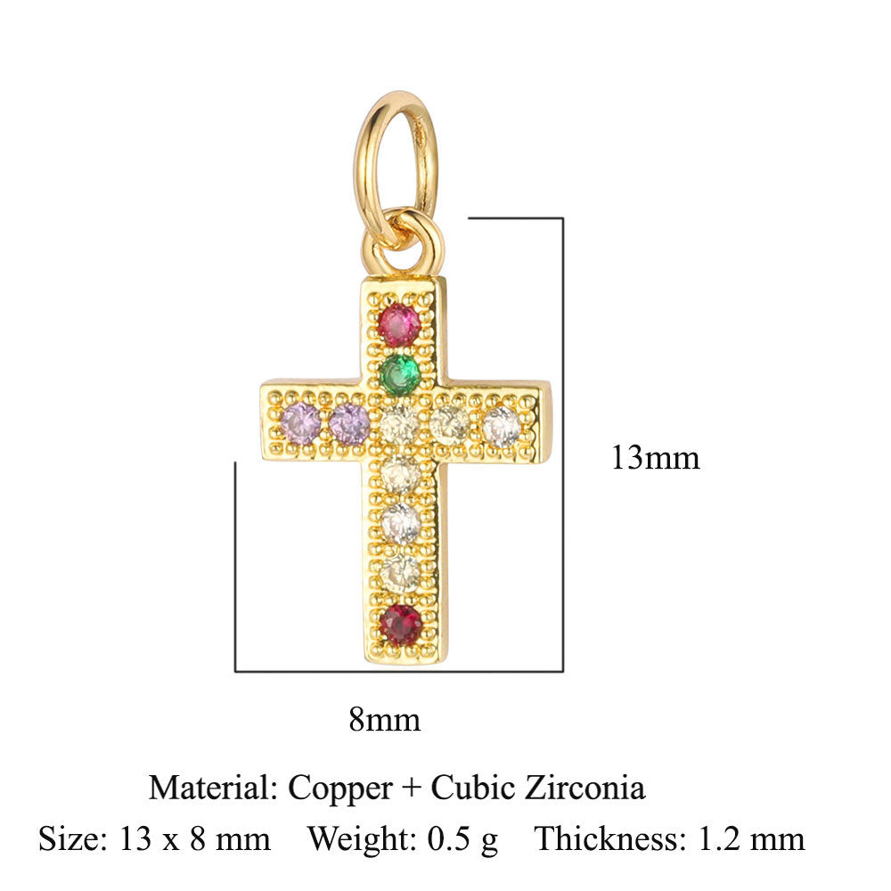 Lightning Cross Love Copper Zircon Pendant