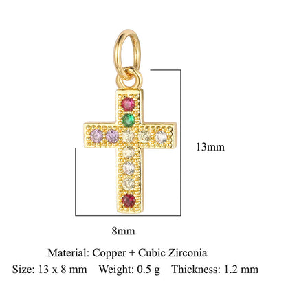 Lightning Cross Love Copper Zircon Pendant