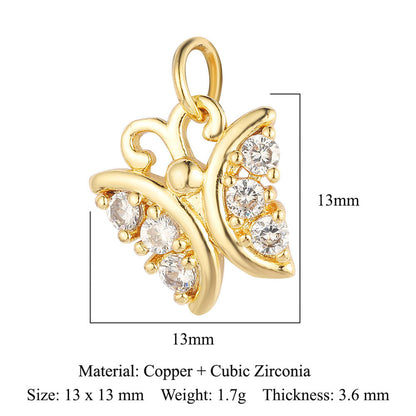 Copper zircon pendant butterfly dragonfly dolphin