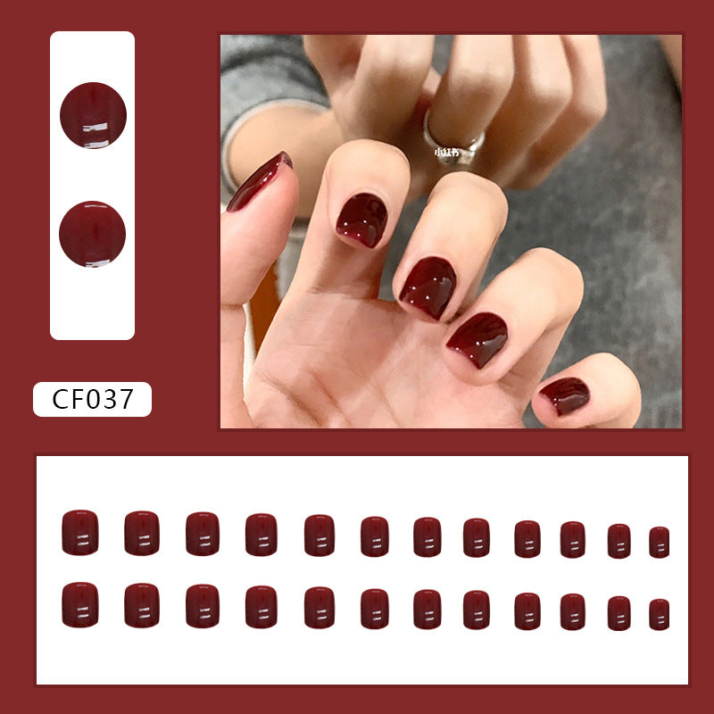 Autumn Winter Classic Vintage Red Nails