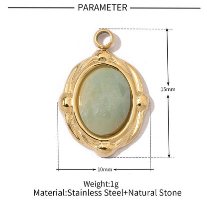 necklace pendant agate natural stone stainless steel