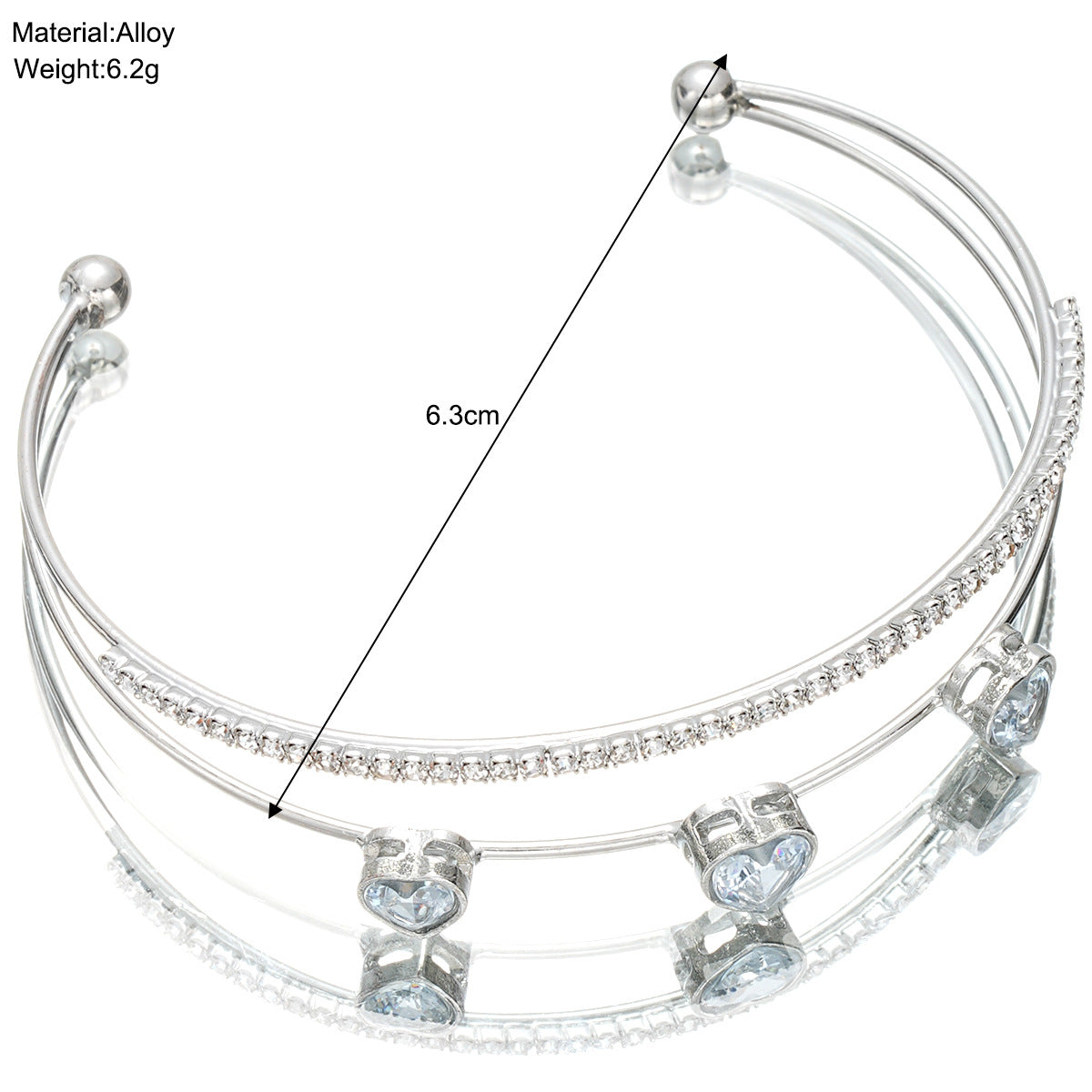 Heart zircon bracelet