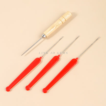 Three-way tongue crochet wooden handle awl