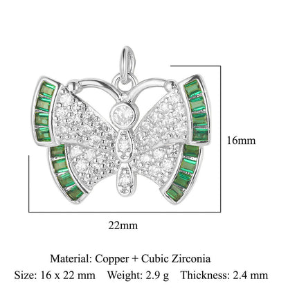 3 pcs/pack, crescent eye copper zircon dragonfly pendant.