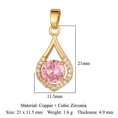 Heart-shaped wings square round zircon pendant.