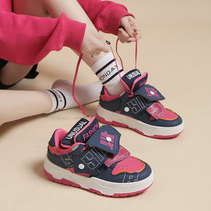 1 Thick-soled color-blocked couple casual shoes