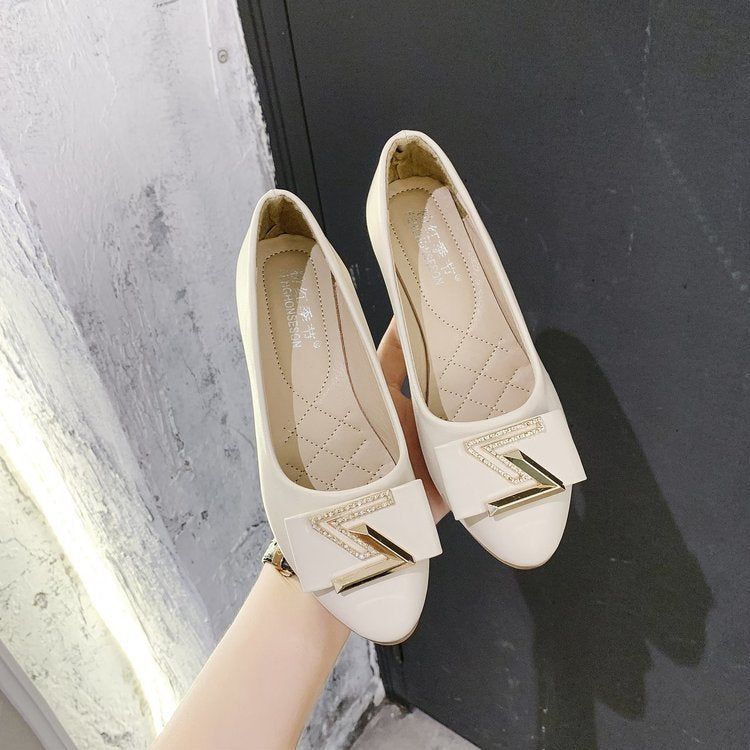 PU wedge heel rubber low heel shoes