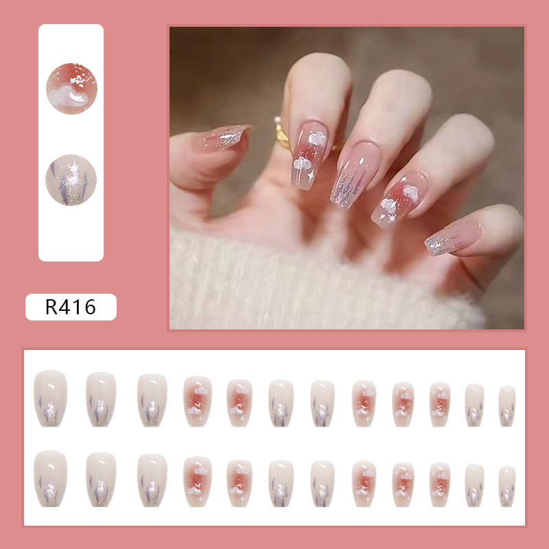 Ballet Nails, Ice Transparent Cloud Wearable Nail Stickers