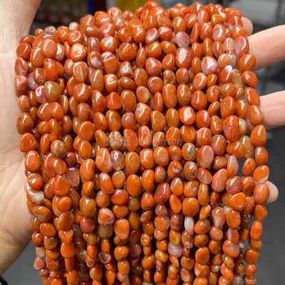 6-8M natural Nanhong agate irregular loose beads