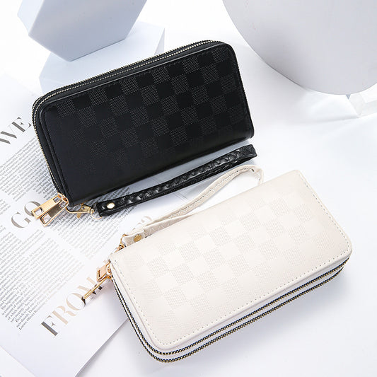 Atmospheric Double Zipper Clutch Bag Wallet