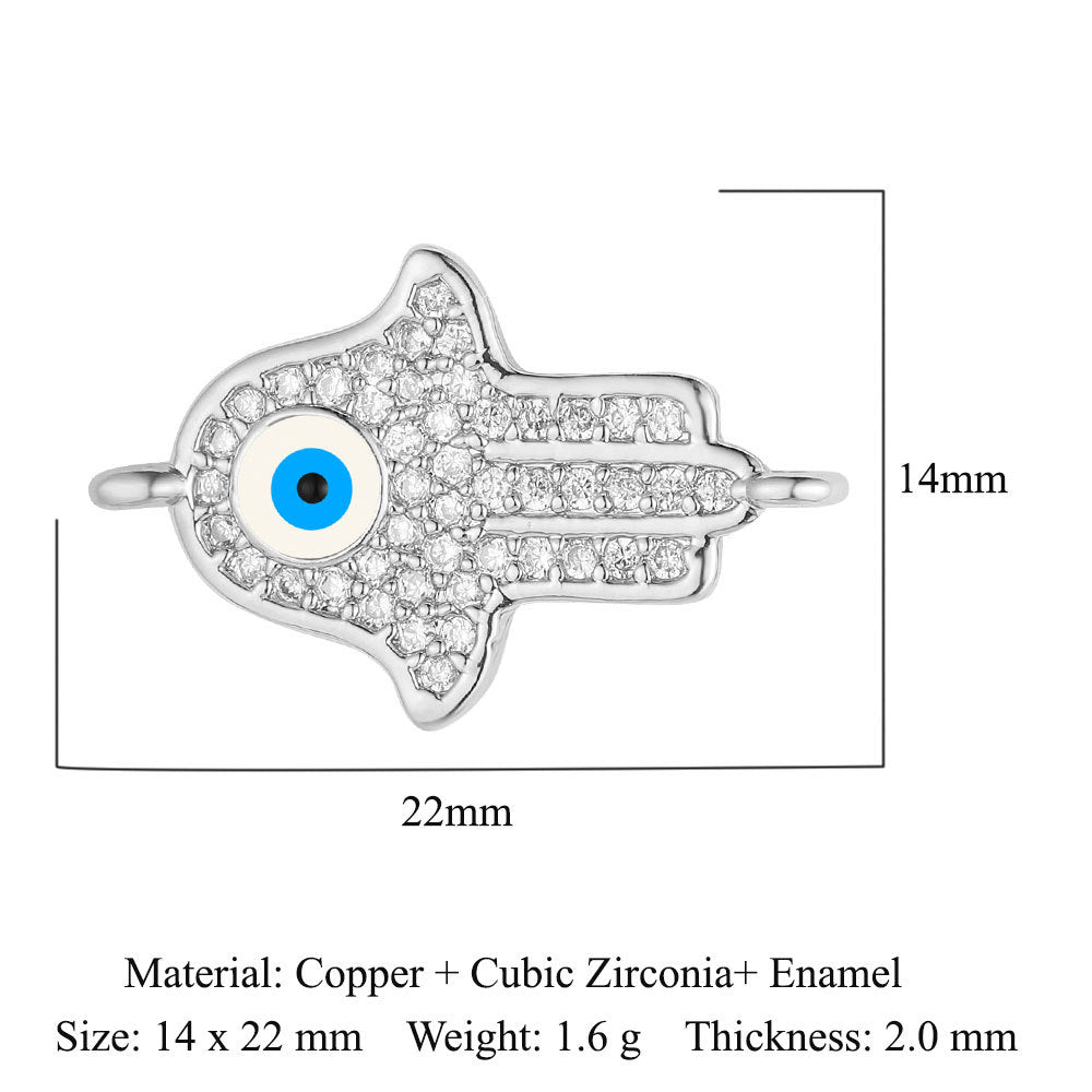 Double hole copper zircon jewelry bracelet connection accessories