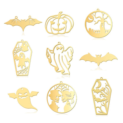 5 pcs/pack pumpkin head titanium steel pendant bat