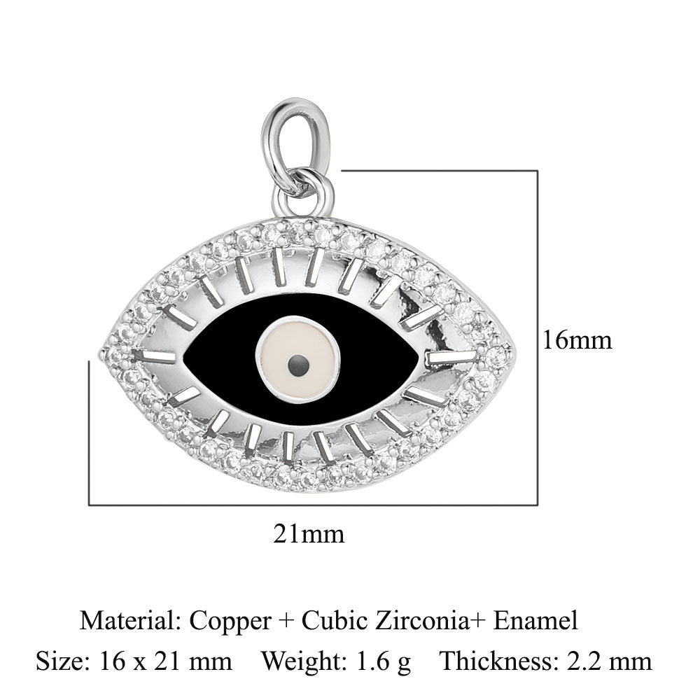 Devil's Eye Cross Copper Zircon Pendant