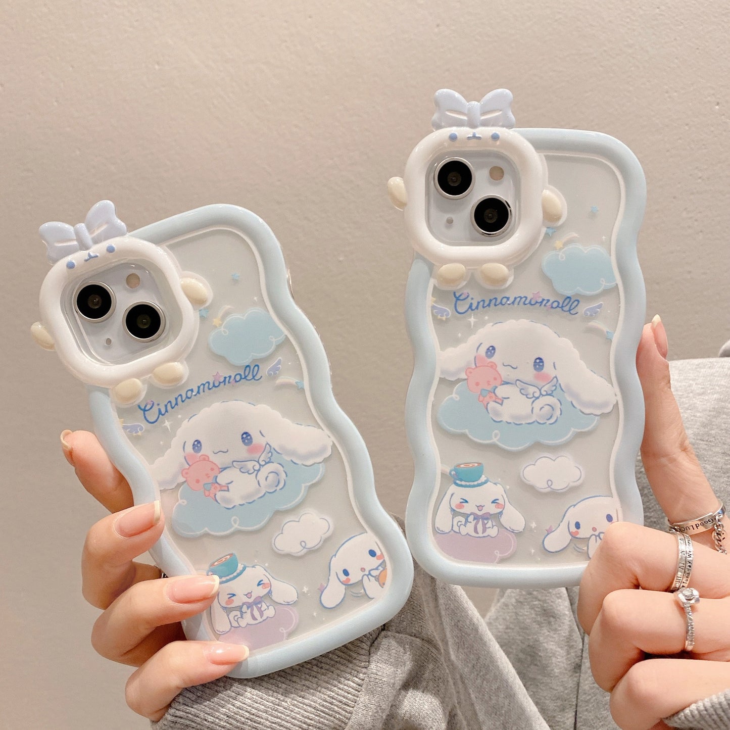 Wavy Monster Case iPhone15 12 Pro Cinnamon Dog Cartoon TPU