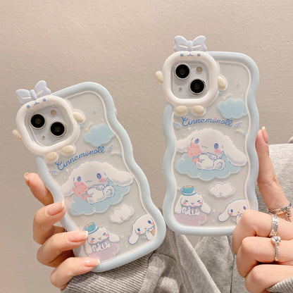 Wavy Monster Case iPhone15 12 Pro Cinnamon Dog Cartoon TPU