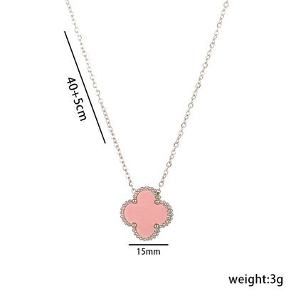 High-Quality Double-Sided Clover Necklace, Titanium Steel