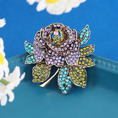 Delicate Diamond Flower Brooch