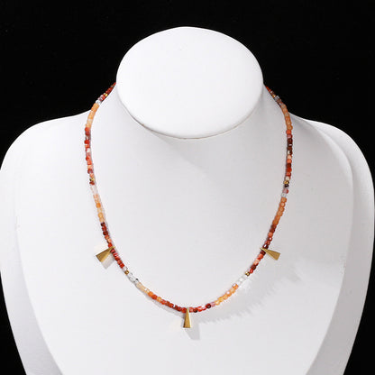 Natural red Dongling YuNan red agate necklace