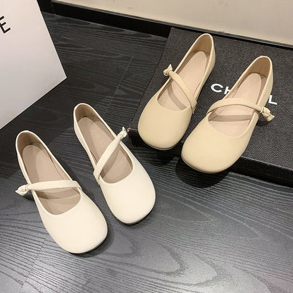 Round head versatile single shoes women