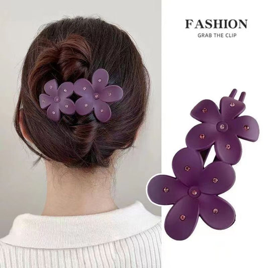 Frosted Rhinestone Flower Hairpin Female