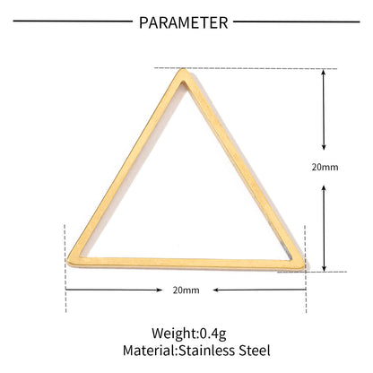 20 uds./paquete de colgantes de acero de titanio redondos y geométricos triangulares 