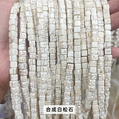 6Mm square loose bead crystal jade