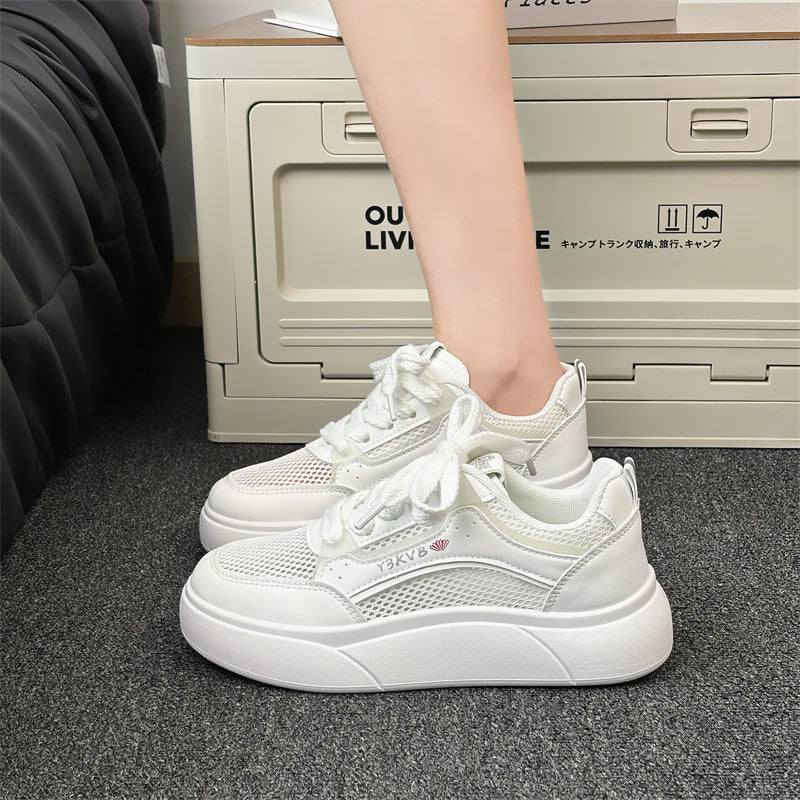 Thick-soled white shoes mesh breathable casual shoes