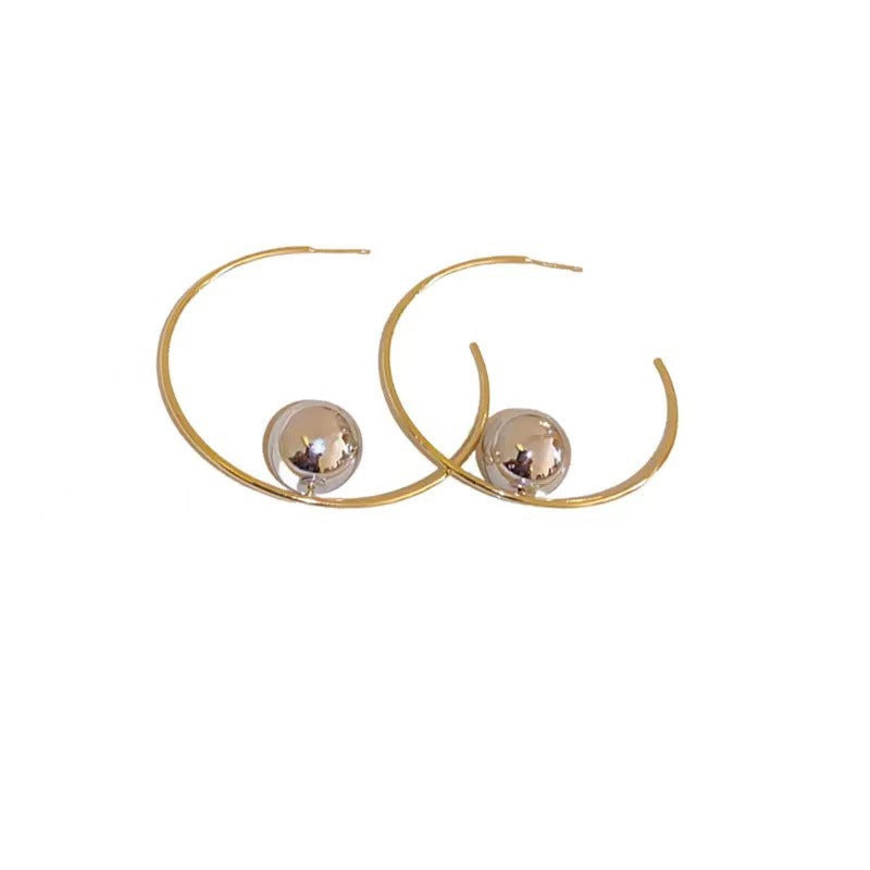 Metal large circle earrings