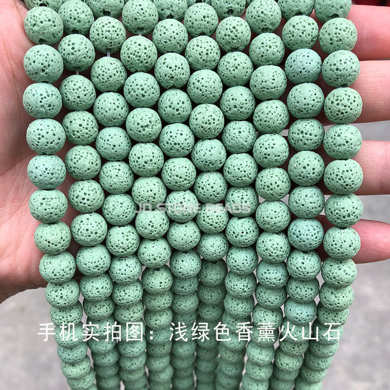 Colored volcanic stone loose beads