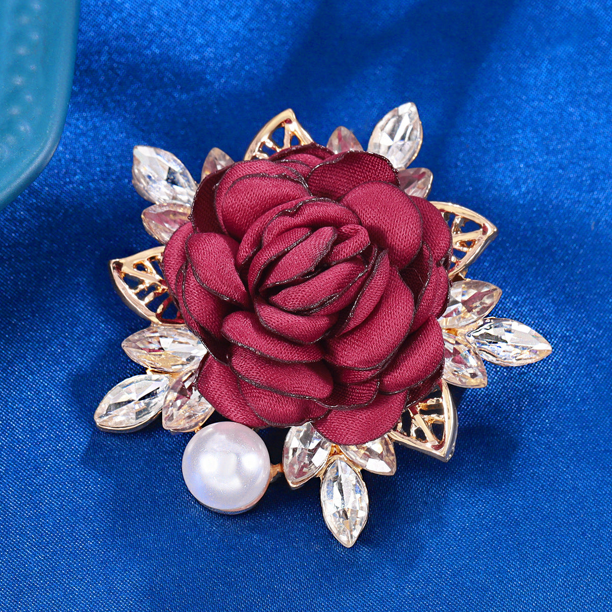 Fabric flower brooch